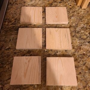 Natural Wood Coasters Set of 6